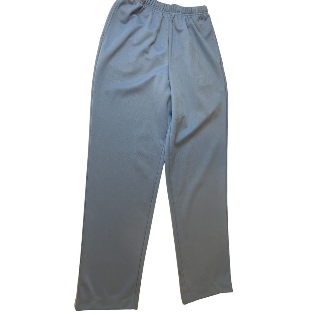 BLAIR Womens Straight Leg Pant High Rise Flat Front Elastic Waist Blue Size 10